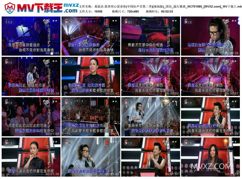 葛泓语-我曾用心爱着你(中国好声音第二季)(现场版)_国语_流行歌曲_MC701585